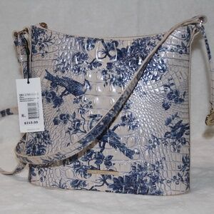 NWT Brahmin Katie Crossbody Bag Blue White Melbourne Leather Purse